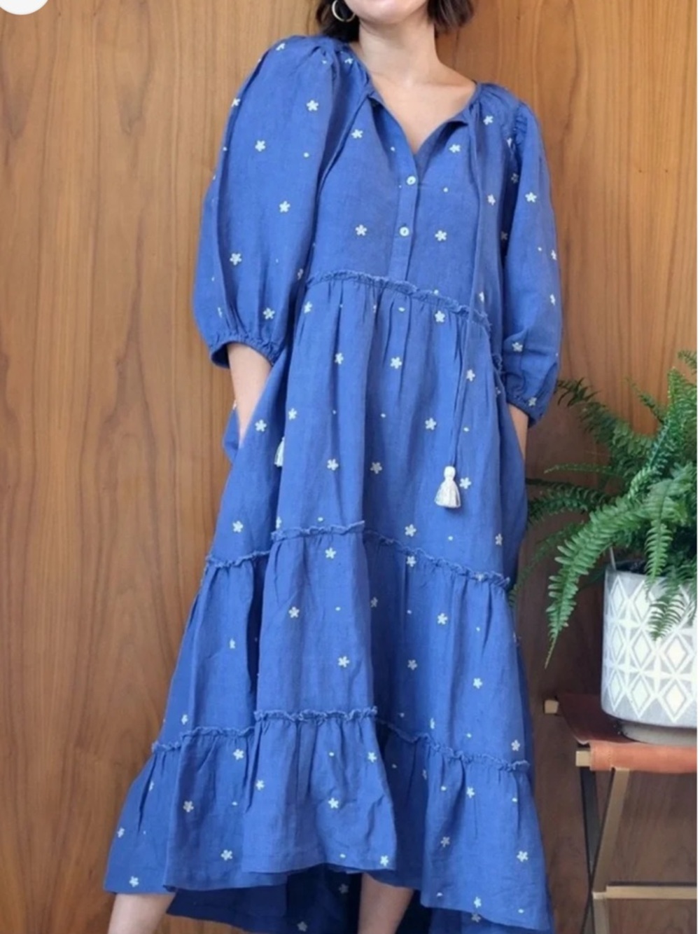 Harper Sage Secret Garden Dress in Colbalt, size M - Picture 2 of 11